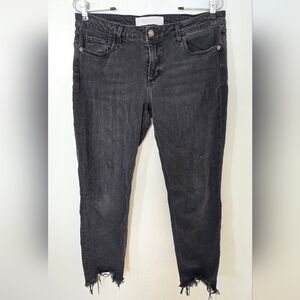 Hidden | Faded Black Mid-Rise Raw Hem Jeans Size 31